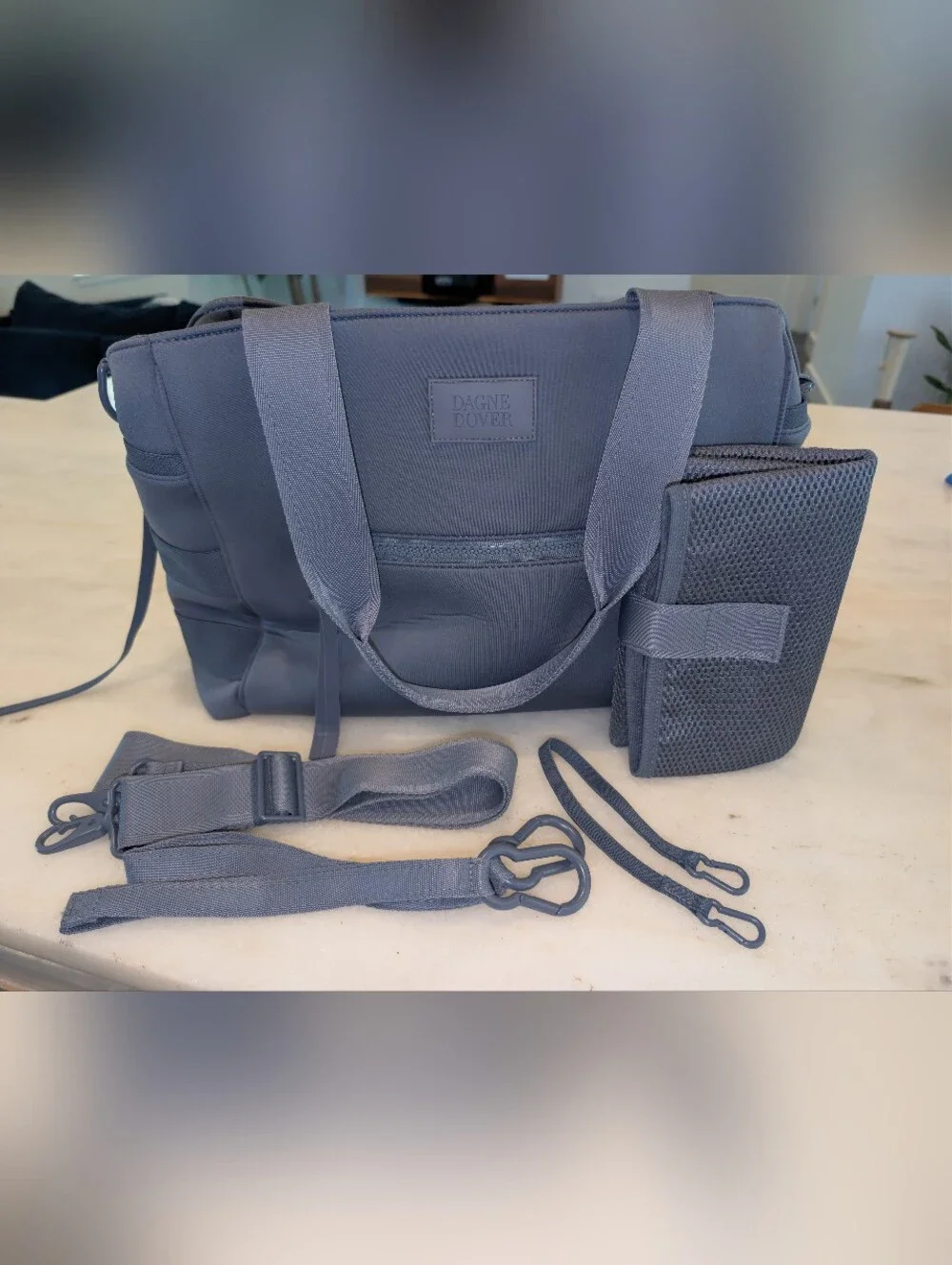 Discontinued Dagne Dover Blue/Gray Wade Diaper Bag Tote W/ All Accessories